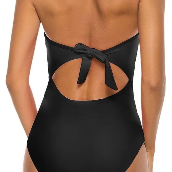 NWOT Chic Black Women's One-Piece Swimsuit - Picture 4 of 11